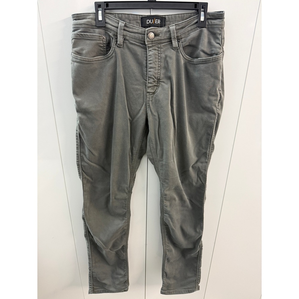 DU/ER N2X Relaxed Taper Grey Performance Stretch Five Pocket Pants Mens 35x31.5